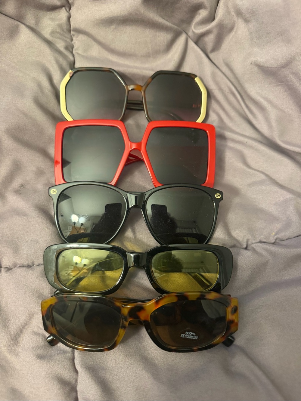 Women’s Sunglasses Pack - Red, Black, Tortoiseshell, Yellow, Gray